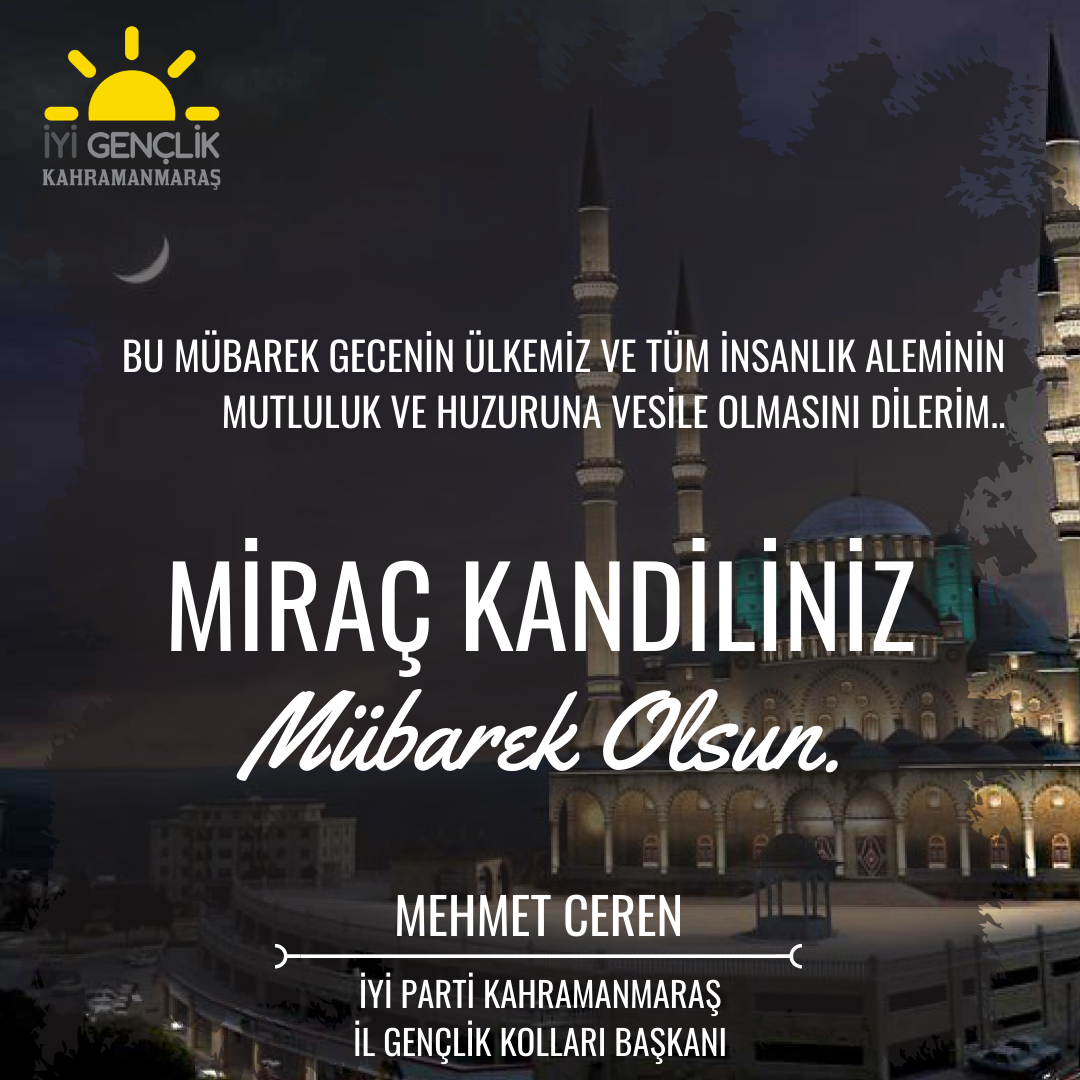 Miraç kandili kutlama mesajı